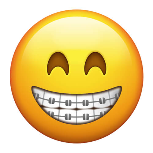 smiley face with braces